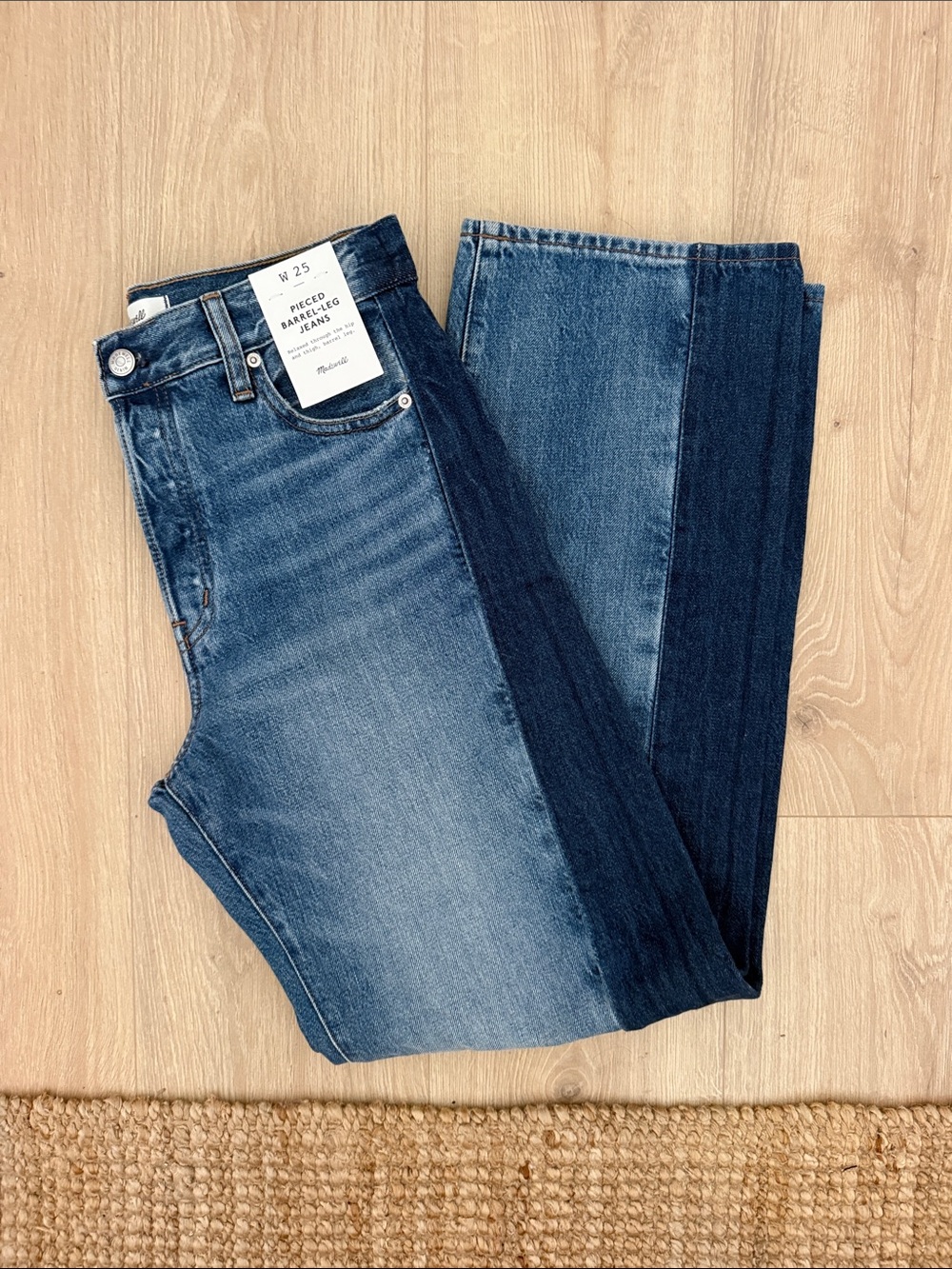 NWT Madewell Pieced Barrel Leg Jeans